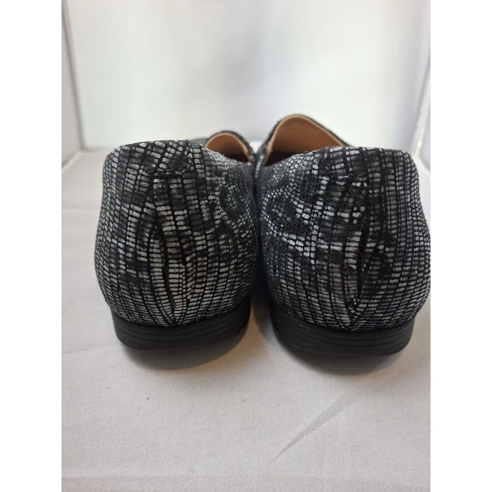 DANSKO Black Silver Textured Leather Loafers Flats Shoes Size 39 (8.5)